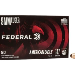 Federal American Eagle Ammunition 9mm Luger 147 Grain Full Metal Jacket 1000 round