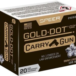 Speer Gold Dot Carry Gun Ammunition 9mm Luger 135 Grain Gold Dot G2 500 round
