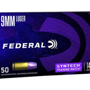 Federal Syntech Training Match Ammunition 9mm Luger 147 Grain Total Synthetic Jacket 1000 round