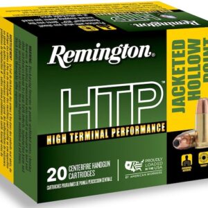 Remington High Terminal Performance (HTP) Ammunition 9mm Luger +P 115 Grain Jacketed Hollow Point 500 round