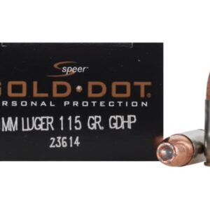 Speer Gold Dot Ammunition 9mm Luger 115 Grain Jacketed Hollow Point 500 round