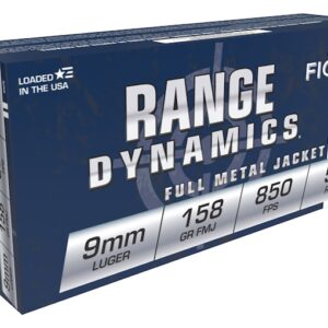 Fiocchi Range Dynamics Ammunition 9mm Luger Subsonic 158 Grain Full Metal Jacket