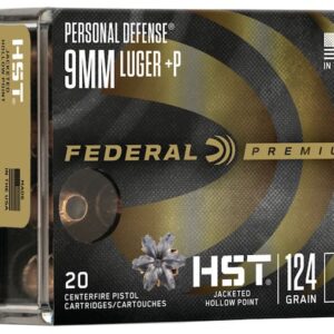 Federal Premium Personal Defense Ammunition 9mm Luger +P 124 Grain HST Jacketed Hollow Point 500 round