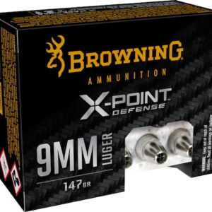 Browning X-Point Defense Ammunition 9mm Luger 147 Grain Jacketed Hollow Point 500 round