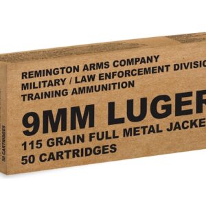 Remington Military/Law Enforcement Training Ammunition 9mm Luger 115 Grain Full Metal Jacket