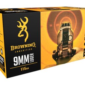 Browning FMJ Ammunition 9mm Luger 115 Grain Full Metal Jacket 1000 round