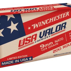 Winchester USA Valor NATO Ammunition 9mm Luger 124 Grain Full Metal Jacket 1000 round