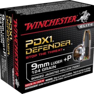 Winchester Defender Ammunition 9mm Luger +P 124 Grain Bonded Jacketed Hollow Point 500 round