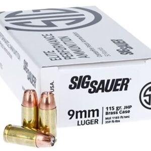 Sig Sauer Elite Performance Ammunition 9mm Luger 115 Grain Jacketed Hollow Point  500 round