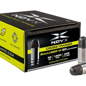 NovX Cross Trainer/Competition Ammunition 9mm Luger +P 65 Grain RNP Lead-Free 500 round
