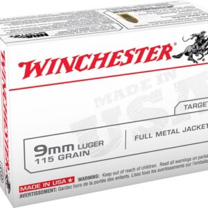 Winchester USA Ammunition 9mm Luger 115 Grain Full Metal Jacket 1000 round