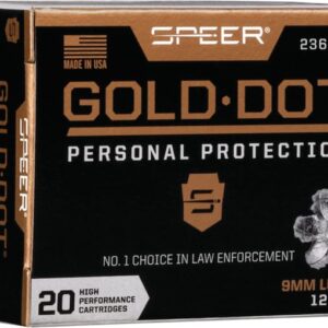 Speer Gold Dot Ammunition 9mm Luger 124 Grain Jacketed Hollow Point 500 round
