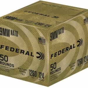 Federal Military Grade NATO Ammunition 9mm Luger 124 Grain Full Metal Jacket