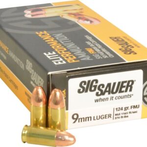 Sig Sauer Elite Performance Ammunition 9mm Luger 124 Grain Full Metal Jacket 1000 round