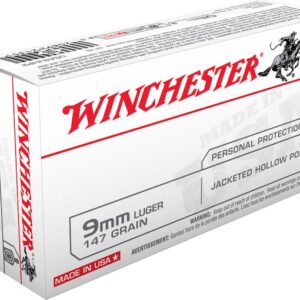 Winchester USA Ammunition 9mm Luger 147 Grain Jacketed Hollow Point 500 round