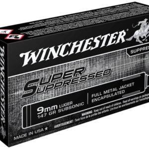 Winchester Super Suppressed Ammunition 9mm Luger 147 Grain Full Metal Jacket