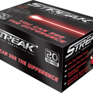 Streak Ammunition 9mm Luger 115 Grain Jacketed Hollow Point Red Cold Tracer 500 round