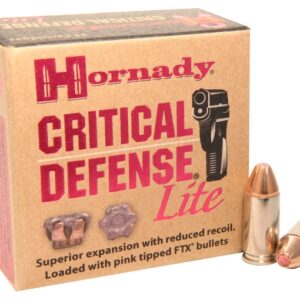 Hornady Critical Defense Lite Ammunition 9mm Luger 100 Grain FTX 500 round