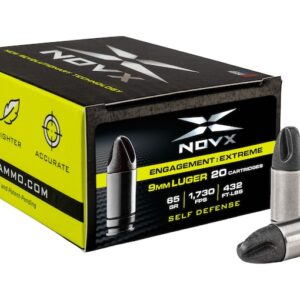 NovX Engagement Extreme Self-Defense Ammunition 9mm Luger 65 Grain Fluted Lead-Free 500 round