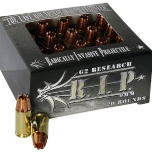 G2 Research R.I.P. Ammunition 9mm Luger 92 Grain Radically Invasive Projectile Fragmenting Solid Copper Lead-Free 500 round