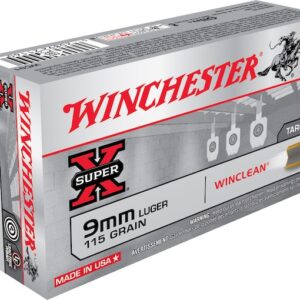 Winchester WinClean Ammunition 9mm Luger 115 Grain Brass Enclosed Base 1000 round