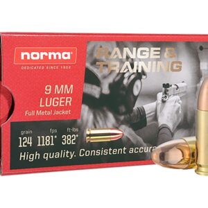 Norma Range & Training Ammunition 9mm Luger 124 Grain Full Metal Jacket 1000 round