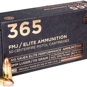 Sig Sauer 365 Elite Performance Ammunition 9mm Luger 115 Grain Full Metal Jacket 1000 round