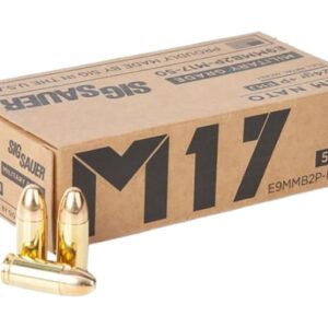 Sig Sauer M17 Military Grade Ammunition 9mm Luger +P 124 Grain Full Metal Jacket 1000 round