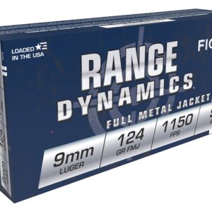 Fiocchi Range Dynamics Ammunition 9mm Luger 124 Grain Full Metal Jacket 1000 round