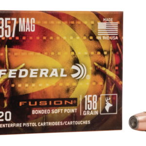 Federal Premium Centerfire Handgun Ammunition .357 Magnum 158 grain Fusion Soft Point Centerfire Pistol Ammunition F357FS1 Caliber: .357 Magnum, Number of Rounds: 500