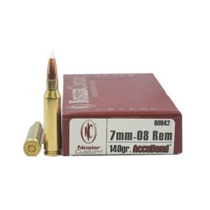 Nosler Trophy Grade 7mm-08 Remington 140 Grain Nosler AccuBond Brass Cased Centerfire Rifle Ammunition  500 RDS