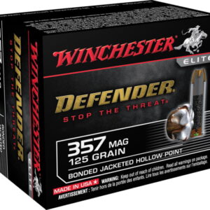 Winchester DEFENDER HANDGUN .357 Magnum 125 grain Bonded Jacketed Hollow Point Brass Cased Centerfire Pistol Ammunition S357MPDB Caliber: .357 Magnum, Number of Rounds: 500