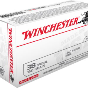 Winchester USA HANDGUN .38 Special 150 grain Lead Round Nose Centerfire Pistol Ammunition 500 RDS