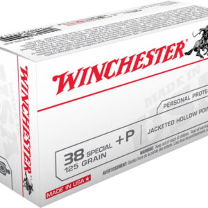 Winchester USA HANDGUN .38 Special +P 125 grain Jacketed Hollow Point Centerfire Pistol Ammunition 500RDS