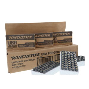 Winchester USA HANDGUN FORGED 9mm Luger 115 grain Full Metal Jacket Steel Cased 500 rounds