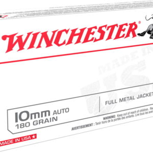 Winchester USA WHITE BOX 10mm Auto 180 grain Full Metal Jacket Centerfire Pistol Ammunition USA10MM Caliber 500 ROUNDS